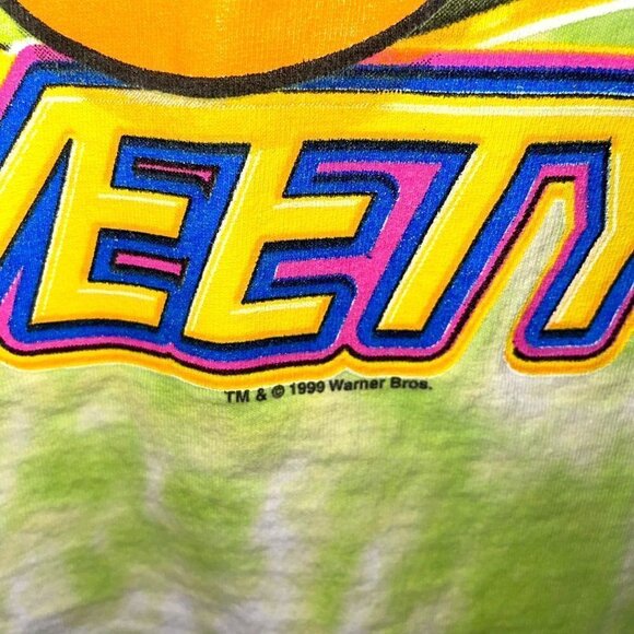 Looney Tunes Womens Swim Coverup Tank Top Vintage 90s Tweety Bird Tie Dye Green - Picture 5 of 9